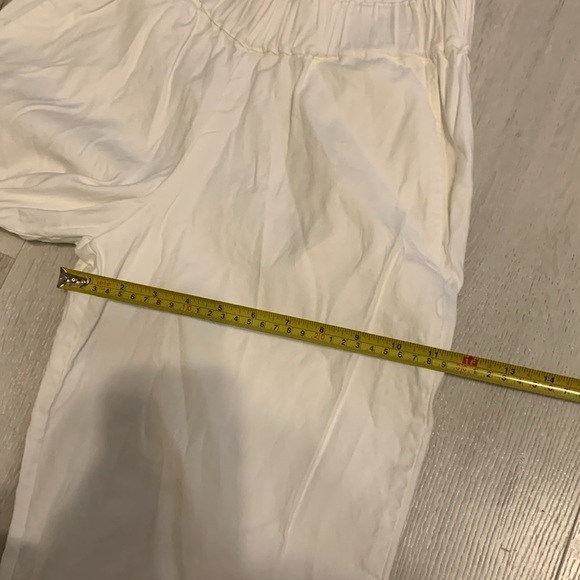 Jarbo easy‎ crop size 32 white elastic waist pockets pull on summer linen blend - Picture 7 of 14